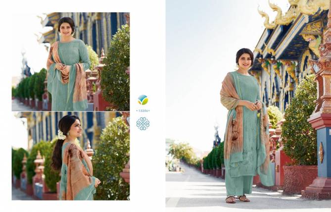 VINAY FASHION KERVIN - SEPHALI Fancy Festive Wear Fine Cotton Satin With Sequence Work Digital Printed Designer Salwar Suit Collection
