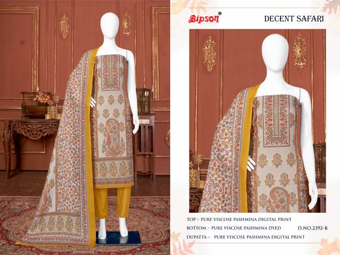 Bipson Safari 2392 Printed Pashmina Non Catalog Dress Material
