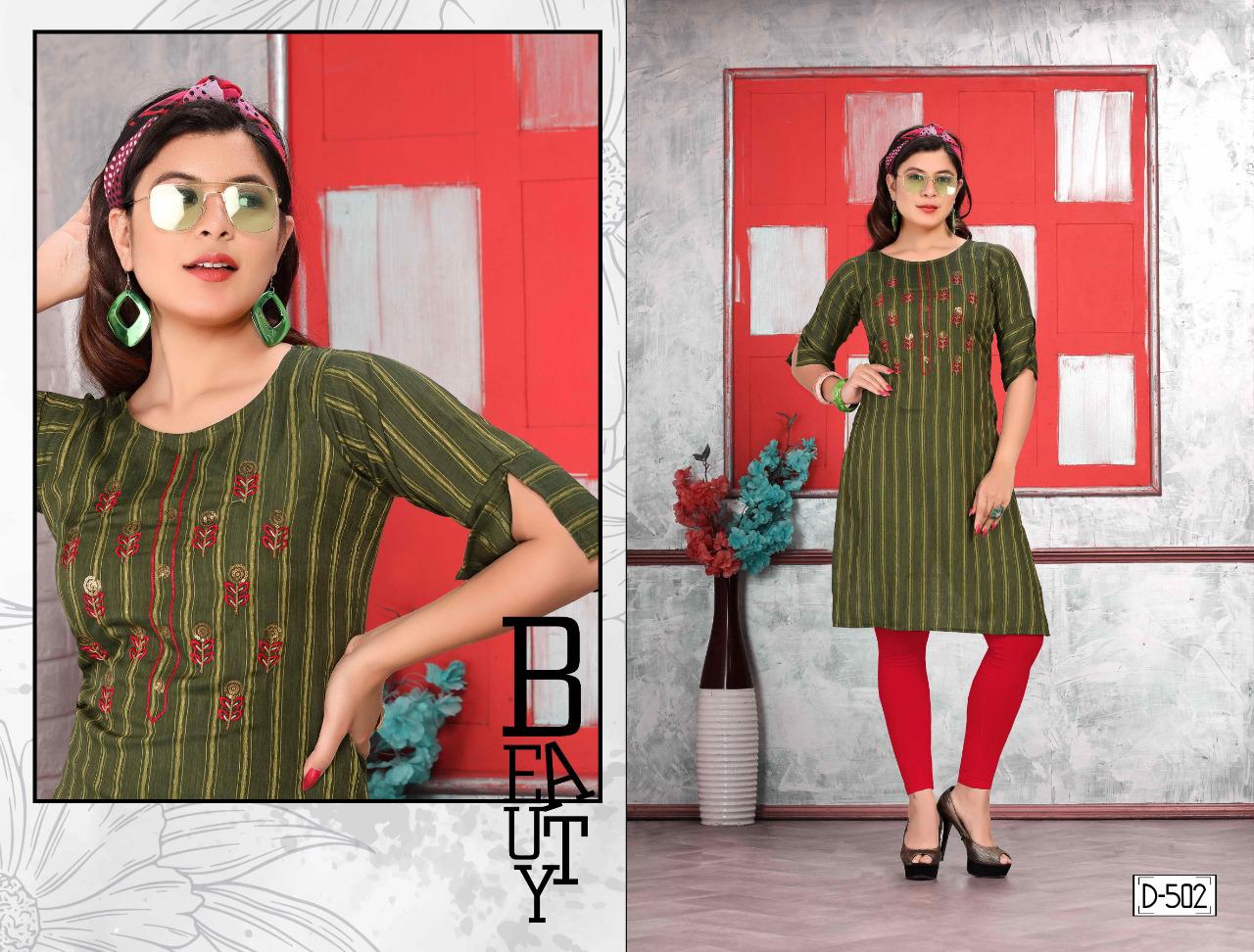 Trendy Divine Latest Fancy Regular Wear Straight Designer Rayon Kurtis Collection
