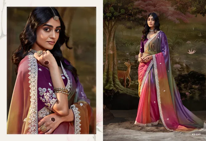 KS 5341 By Kimora Fancy Designer Saree Suppliers In India