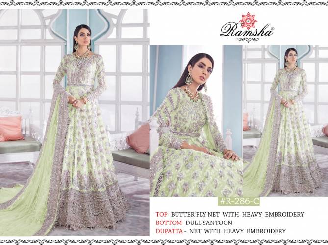 Ramsha R 286 Latest Fancy Designer Heavy Wedding Wear Nx Heavy Embroidery Pakistani Salwar Suits Collection
