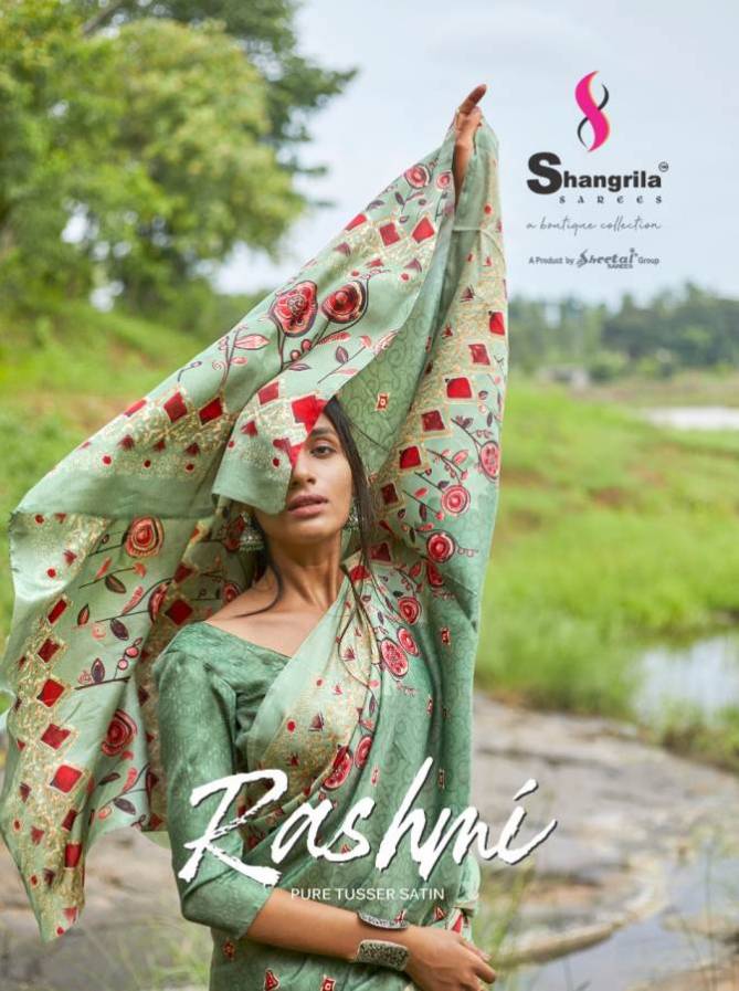 Shangrila Rashmi Latest Designer Digital printed Party Wear And Regular Wear Georgette Saree Collection 