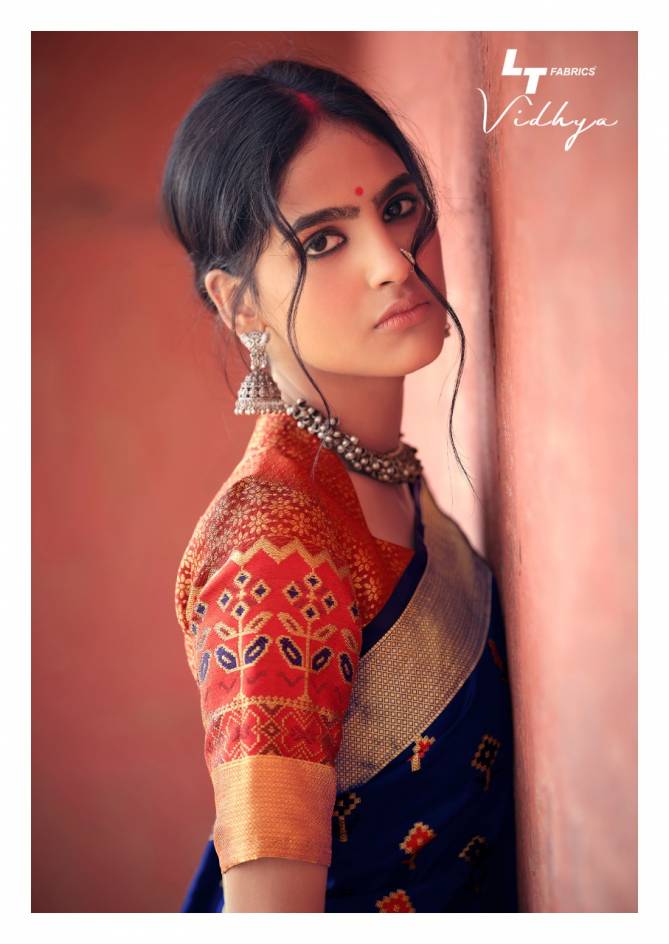 Lt Vidhya Silk Latest Fancy Heavy Festive Wear Wear Printed Cotton Weaving Sarees Collection
