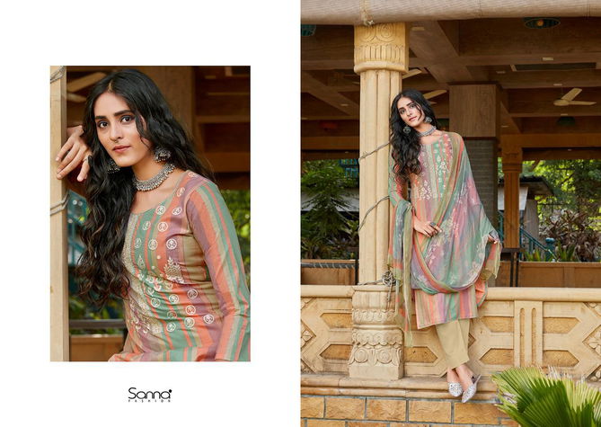 Sanna Khaani Printed With Fancy Work Casual Wear Salwar Kameez Collection
