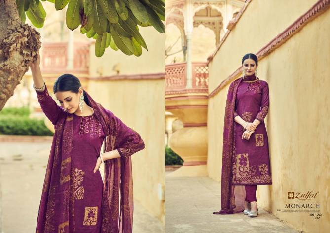 Zulfat Monarch New Designer Fancy Wear Cotton Printed Dress Material

