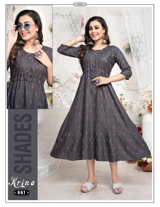 Trendy Krina Vol 1 Rayon Printed Kurtis Catalog
