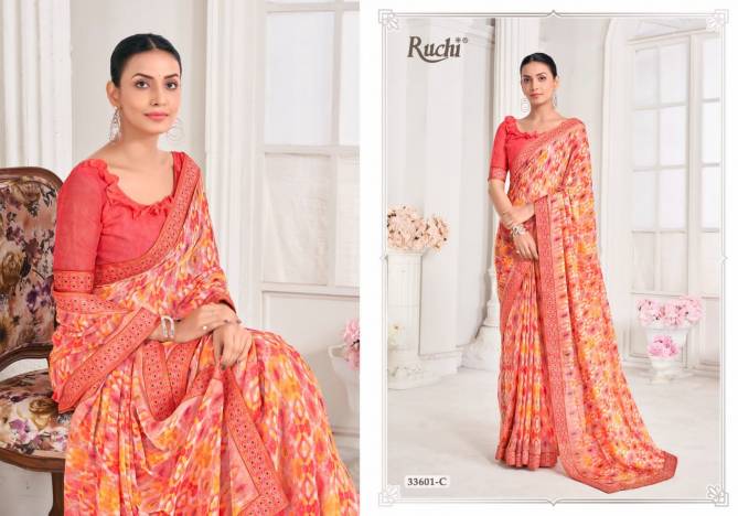 Vanilla Vol 8 By Ruchi Digital Printed Chiffon Sarees Wholesale Clothing Suppliers In India