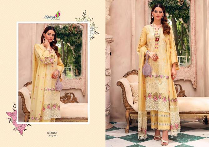 Saniya Rouch 7 Luxury Fancy Latest Designer Festive Wear Pure Cambric Cotton Self Embroidery Pakistani Salwar Suit Collection
