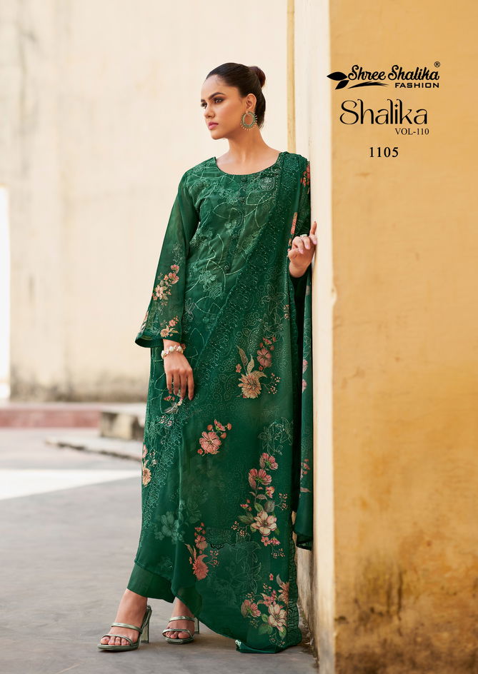 Shree Shalika Vol 110 Embroidery Printed Georgette Suits Suppliers In India