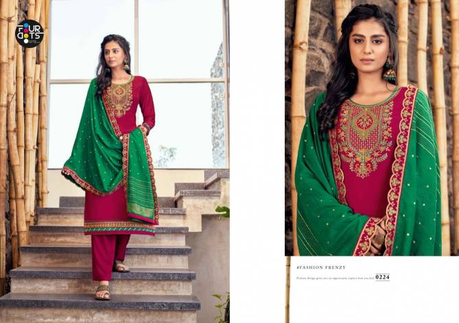 Fourdots Manjari 2 Fancy Festive Wear Silk With Cording Embroidery Work Designer Dress Material Collection
