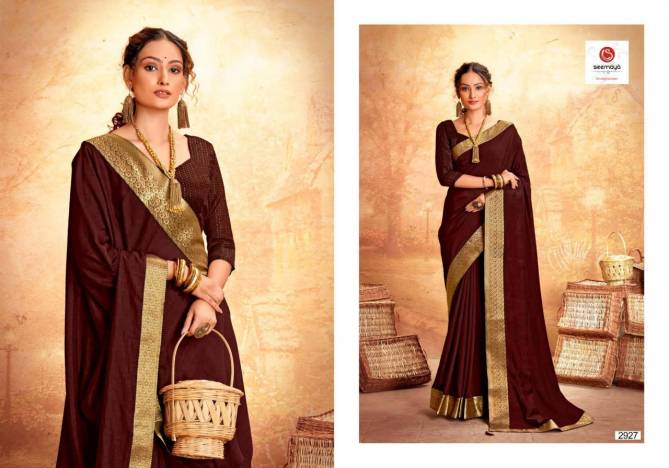 SEEMAYA ANURADHA Fancy Designer Festive Wear Vichitra Silk Fabric Work And Border With Fancy Blouse Collection