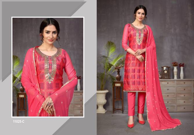 Vandana 3 Latest Fancy Regular Casual Wear Churidar Banarasi jacquard Dress Material Collection
