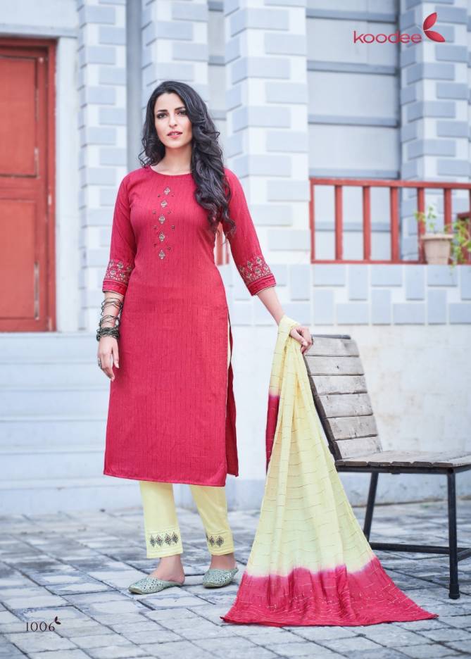 KOODEE SAHELI VOL-9 Designer Festive Wear Pure Nylon Viscose With Stripe Readymade Salwar Suit Collection