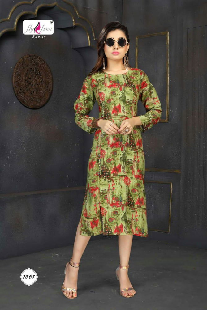 Fly Free Suduko 2 Latest Fancy Designer Stylish Casual Wear	Rayon Long Kurti Collection
