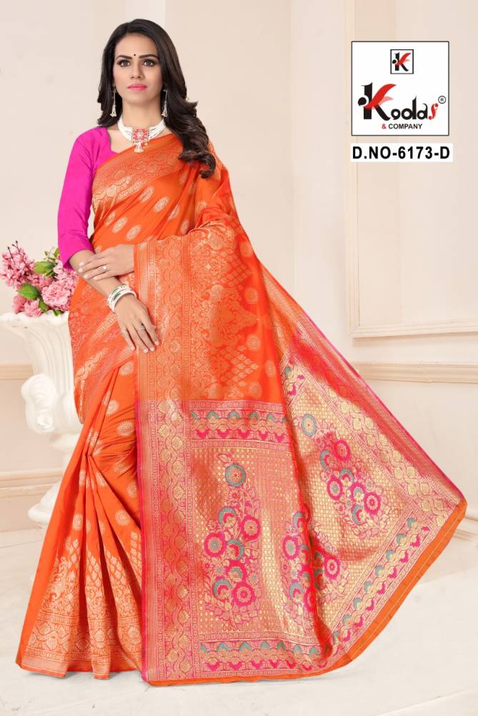 Atrangi 6173 Designer Festive Wear Silk Fancy Saree Collection
