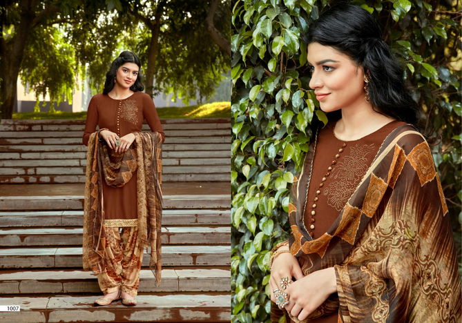 Sweety Pepsi 11 Casual Wear Designer Rayon slub with swaroski work Dress Material Collection
