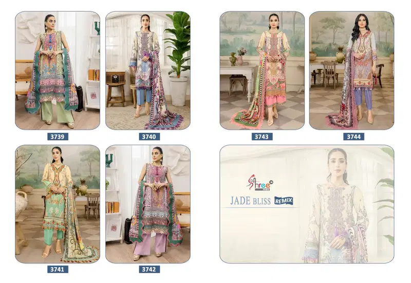 Jade Bliss Remix By Shree Printed Cotton Pakistani Suits Exporters In India