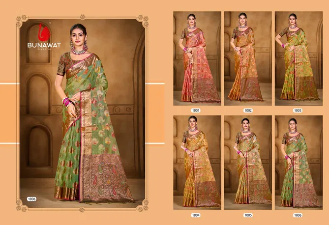 Chandani Vol 2 By Bunawat Organza Wedding Wear Sarees Wholesale Online