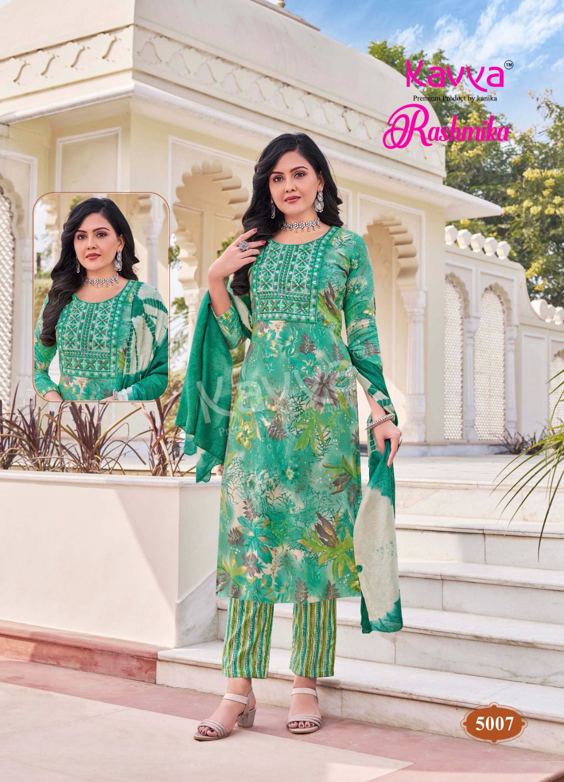 Rashmika Vol 5 By Kavya Rayon Foil Printed Kurti With Bottom Dupatta Orders In India