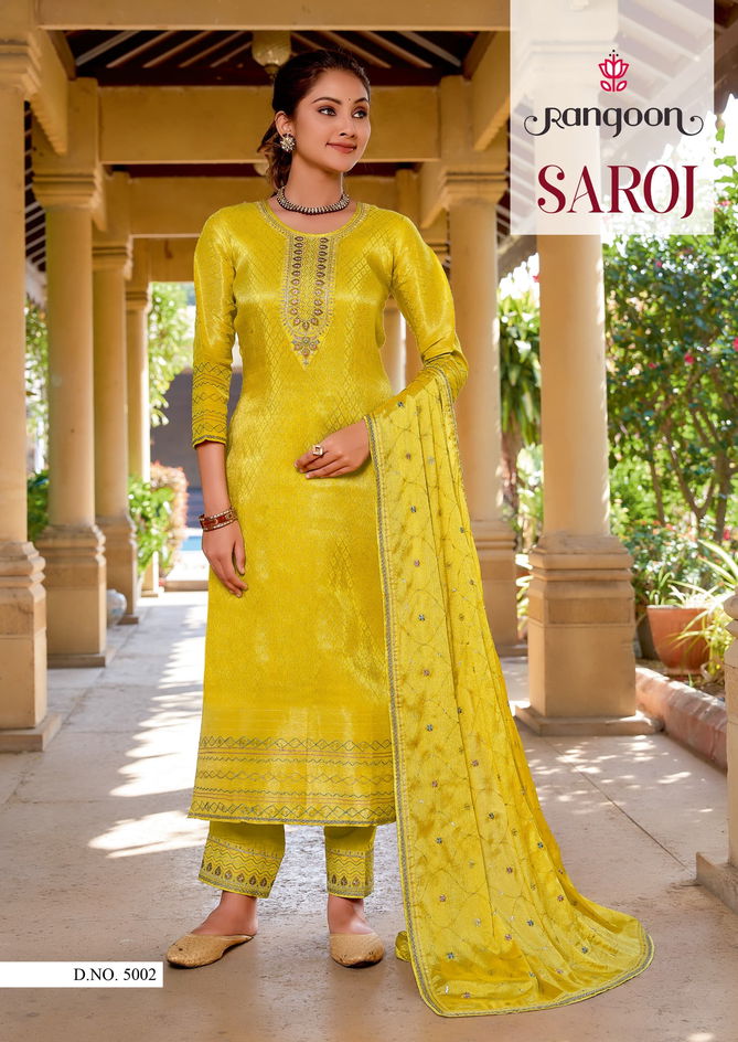 Saroj By Rangoon Viscose Embroidery Bulk Kurti With Bottom Dupatta Orders In India