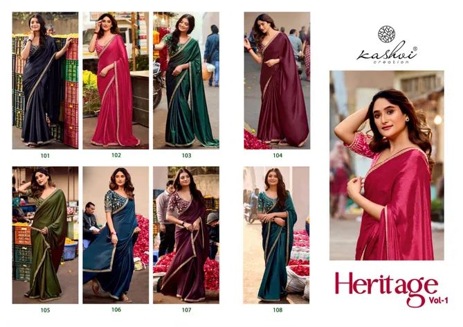 Heritage Vol 1 By Kashvi Soft Silk Party Wear Sarees Online Wholesale