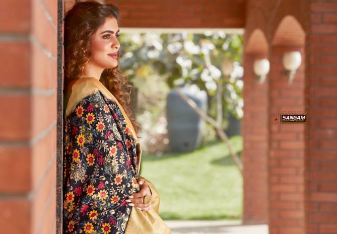 Sangam Adrak Latest Fancy Wedding Wear Digital Printed Silk Sarees Collection