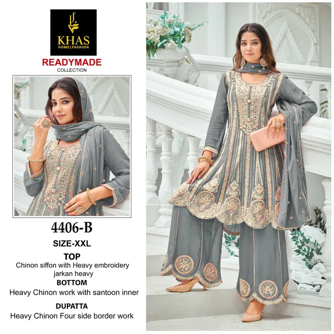 4406 Khas Chinon Silk Pakistani Readymade Suits Suppliers In India