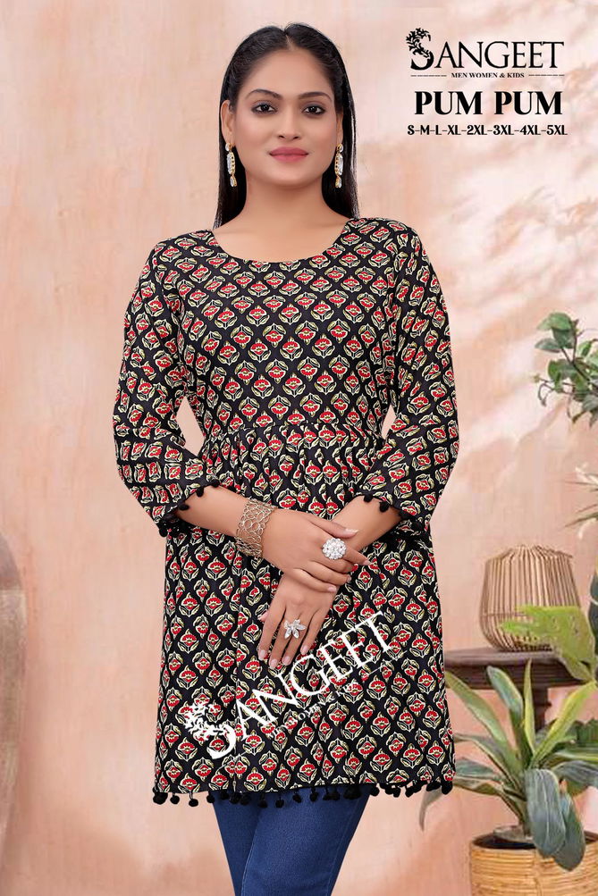 Pum Pum Vol 2 By Sangeet Rayon Printed Ladies Top Suppliers In India