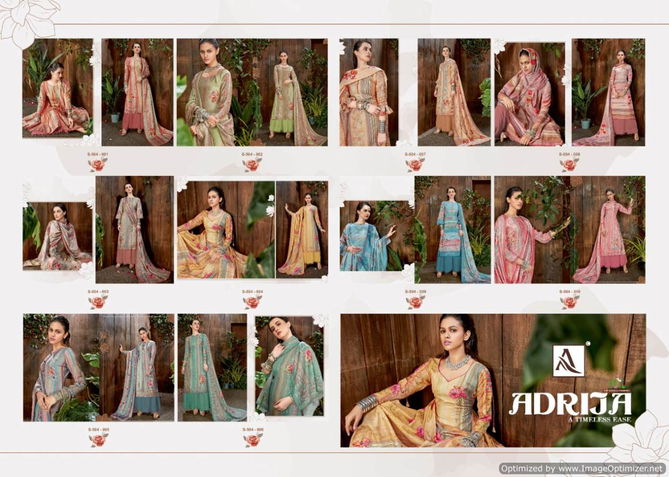 Alok Adrija Latest Casual Wear Pure Wool Pashmina Digital Print with Swarovski Diamond Work Dress Material Collection 