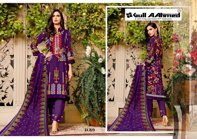 Gul Ahmed 9 Latest Fancy Designer Casual Wear Pure Lawn Karachi Dress Materials Collection
