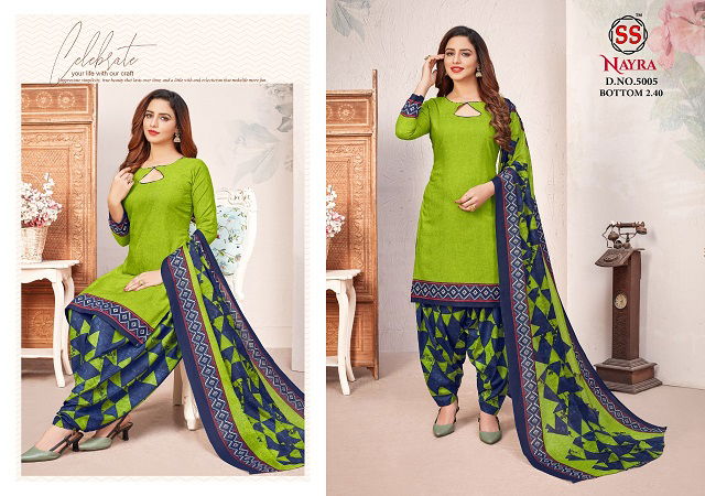 Nayra 5 Latest Fancy Designer Heavy Casual Regular Wear cotton Printed Panjabi Dress Materials Collection
