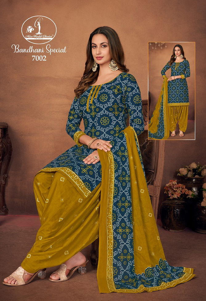 Bandhni Special Vol 7 By Miss World 7001 7010 Wholesale Dress Material In India
