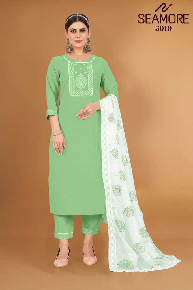 Noori By Seamore Cotton Slub Kurti With Bottom Dupatta Exporters In India