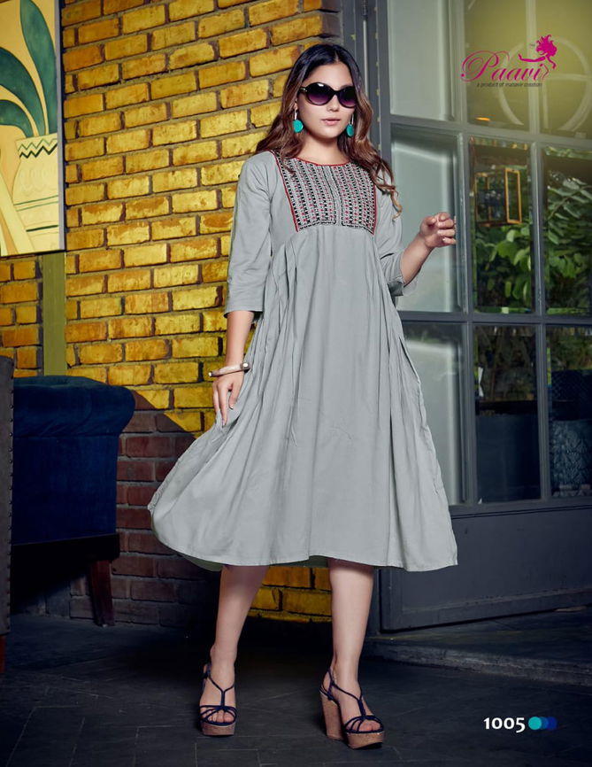 Paavi Falak Heavy Party Wear Rayon Printed Anarkali Kurti Collection