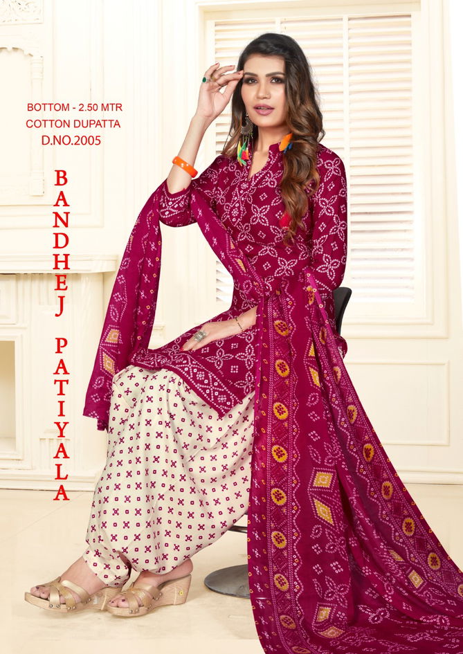 BANDHEJ PATIYALA VOL-2 Latest Designer Regular Wear Pure Cotton printed Readymade Salwar Suit Collection