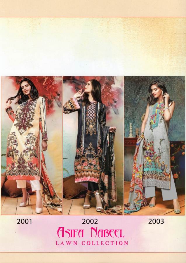 Asifa Nabeel 2 Latest Designer Party Wear Printed Heavy Lawn Cotton Dress Material 