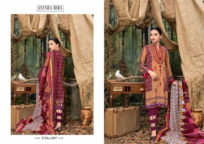 Ayesha Hiba Latest Fancy Designer Casual Wear Lawn Cotton Karachi Dress Materials Collection
