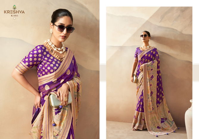 Ahiliya By Kreshva Banarasi Pv Georgette Party Wear Saree Online Wholesale