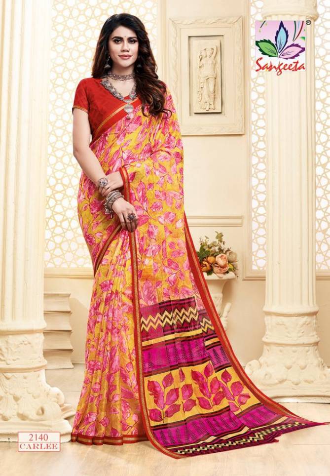 Sangeeta Latest Collection Of Casual Daily Wear Printed Chiffon Saree 
