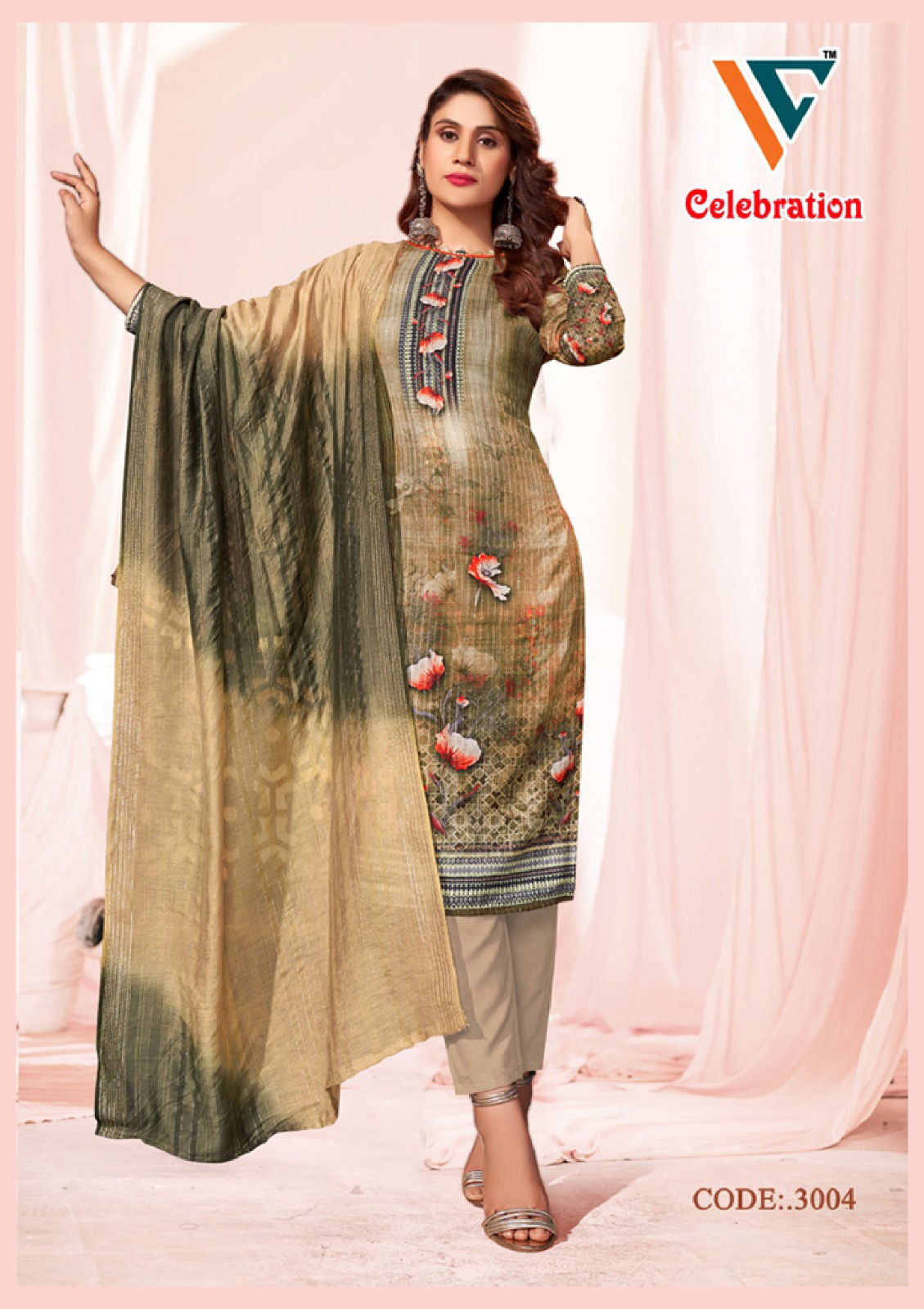 Celebration Vol 3 By Vandana C Digital Printed Squence Dress Material Exporters In India