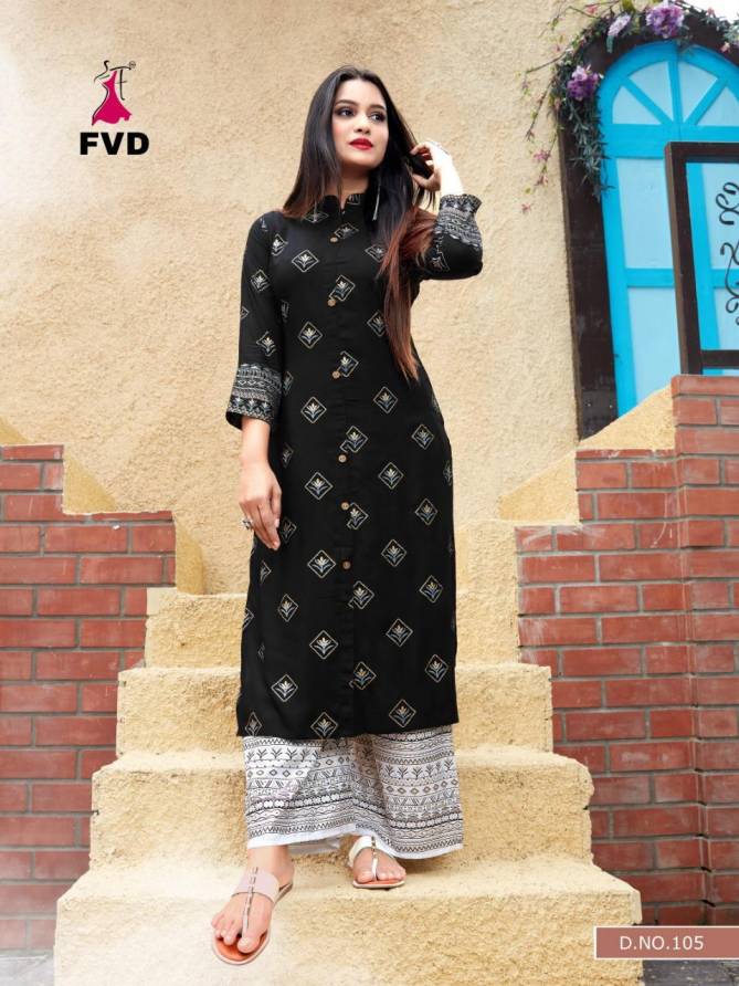 FVD Clasic Gold Vol-2 Latest Designer Party Wear Printed Kurtis With Plazzo Collection (single 750/-)