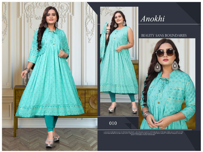 Akhand Jyot Anokhi New Ethnic Wear Rayon Printed Designer Kurti Collection