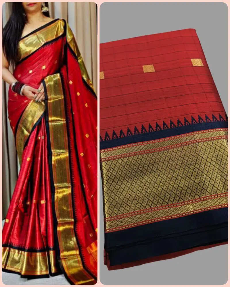 Aab Checks Butti Aura Cotton Silk Saree Manufacturer 