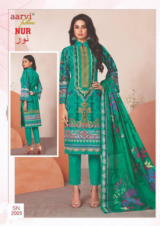 Aarvi Fashion Nur 2 Karachi Cotton Dress Material Collection
