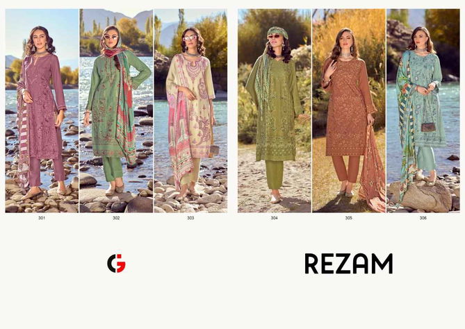 Rezam By Gull Jee Embroidery Pashmina Dress Material Suppliers In India