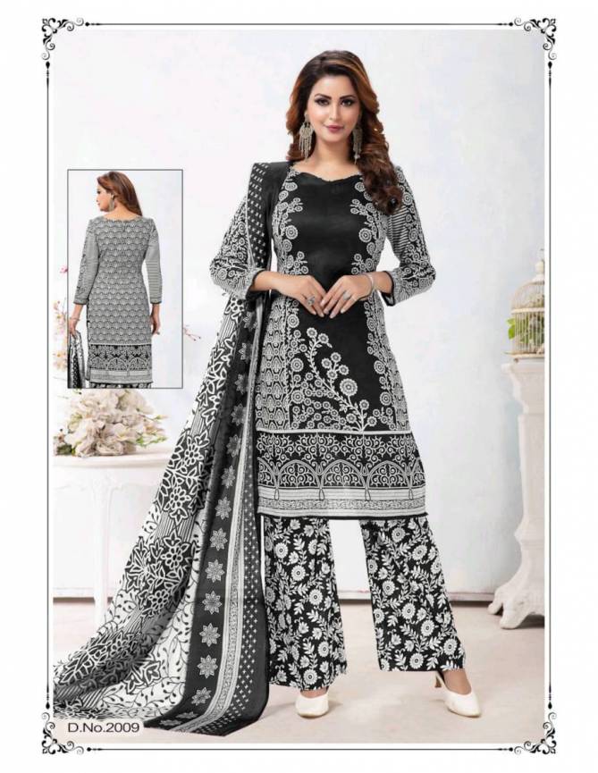 Meenaxi Black Queen Vol-2 Latest Fancy Designer Black And White Heavy Cotton Print Dress Material Collection