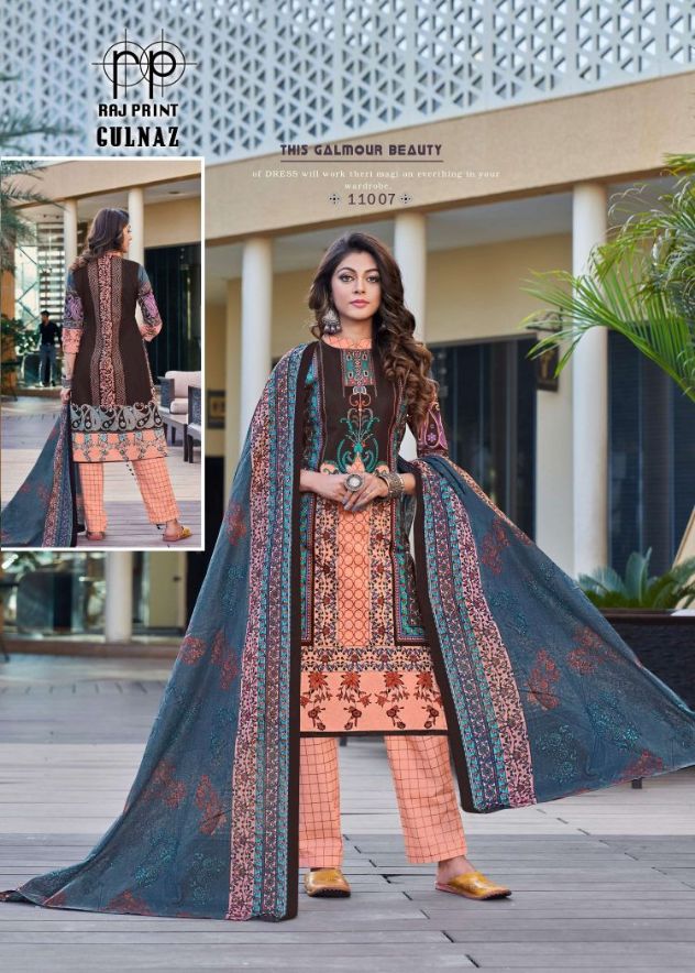 Raj Print Gulnaz 1 Casual Daily Cotton Karachi Printed Dress Material Collection