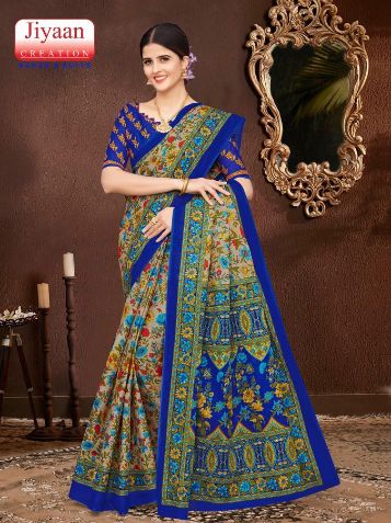 Jiyaan Priyanshi  Cotton Printed Designer Casual Daily Wear Saree Collection