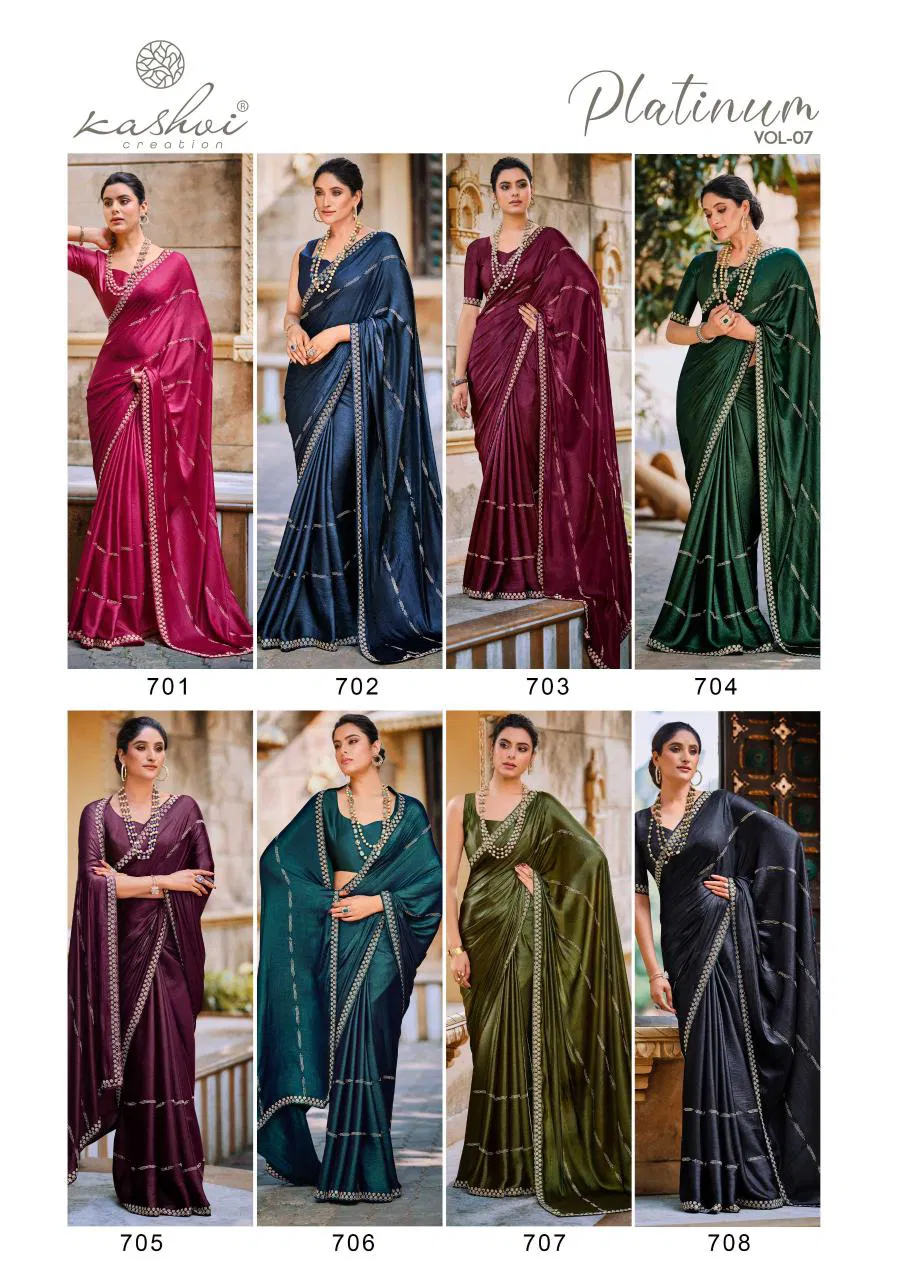 Platinum Vol 7 By Kashvi Soft Silk Designer Wear Sarees Exporters In India