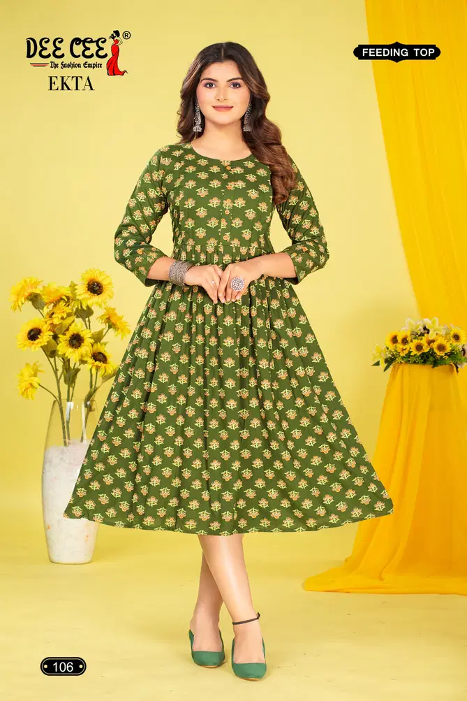 Ekta By Deecee Rayon Printed Feeding Kurtis Suppliers In Mumbai